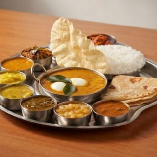 Anjappar Egg Thali