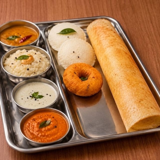 Idli (2) /Vadai (1) /Mini Dosa (1) /Pongal.